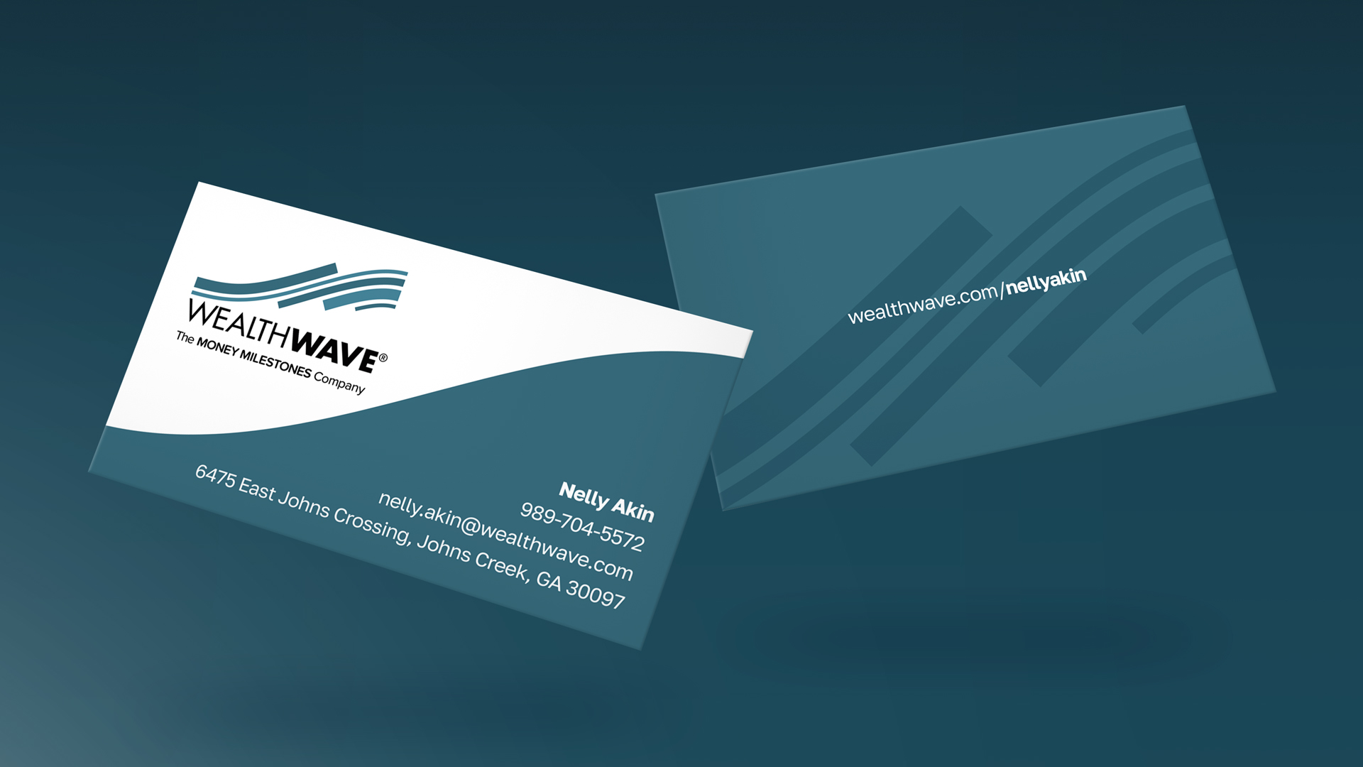 Les nouvelles cartes de visite WealthWave bleues sont disponibles dans le design classique
